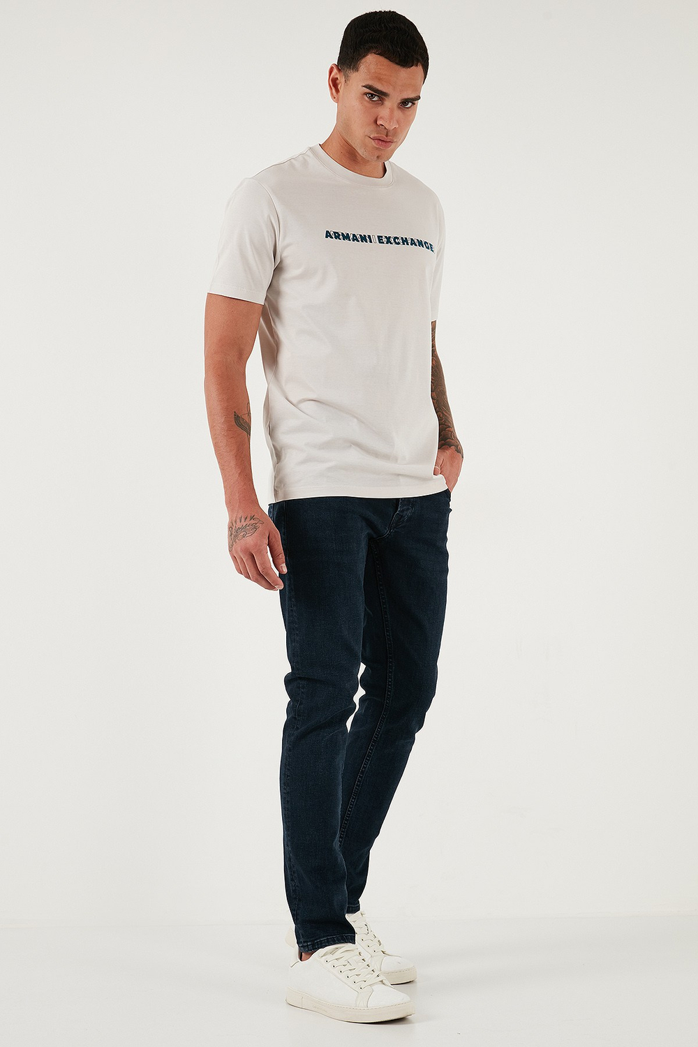 Streç Pamuklu Slim Fit Normal Bel Dar Paça Jeans Erkek Kot Pantolon 1124C47NAPOLI LACİVERT