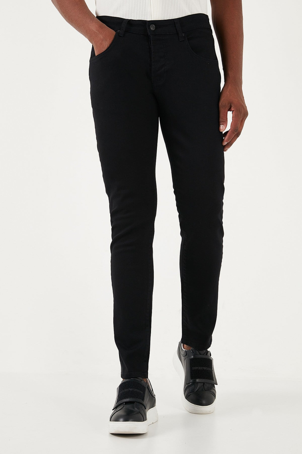 Streç Pamuklu Slim Fit Normal Bel Dar Paça Jeans Erkek Kot Pantolon 1120S01NAPOLI SİYAH