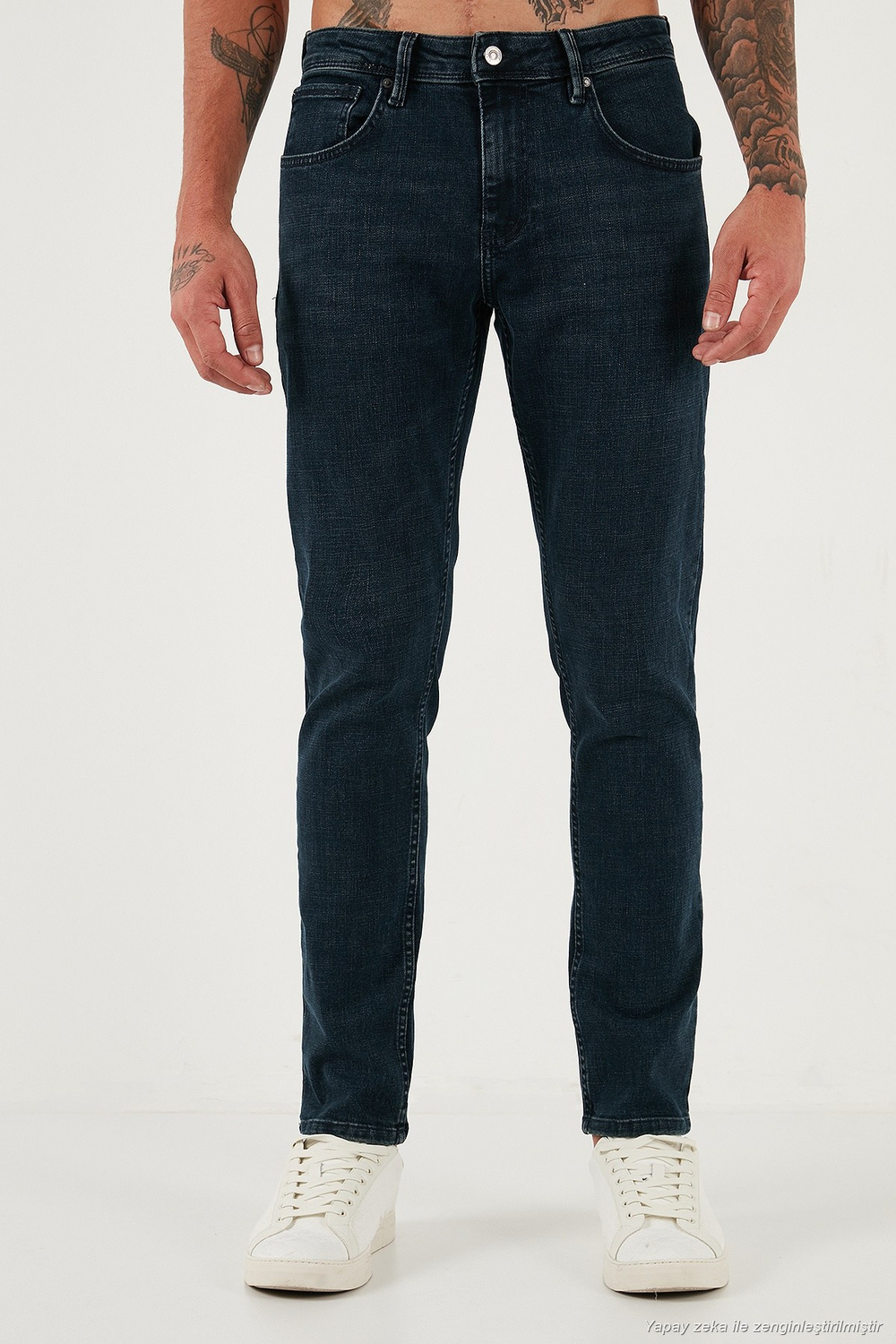 Streç Pamuklu Slim Fit Yüksek Bel Dar Paça Jeans Erkek Kot Pantolon 3300C46TOKYO MAVİ