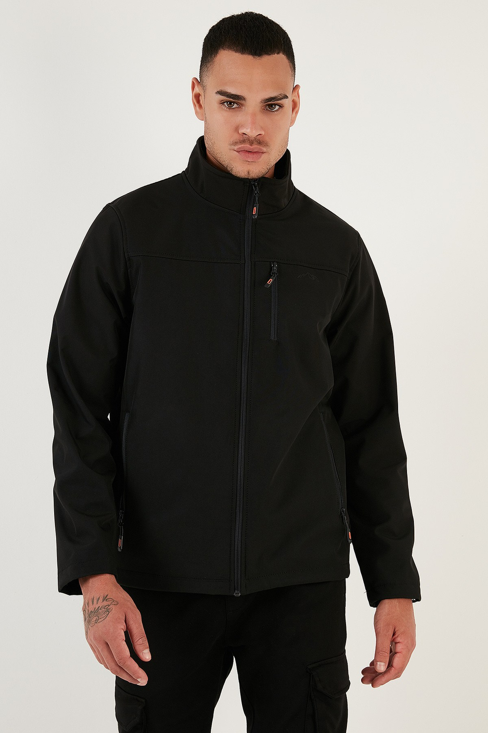 Su İtici Slim Fit Dik Yaka Softshell İnce Erkek Mont 649003 SİYAH