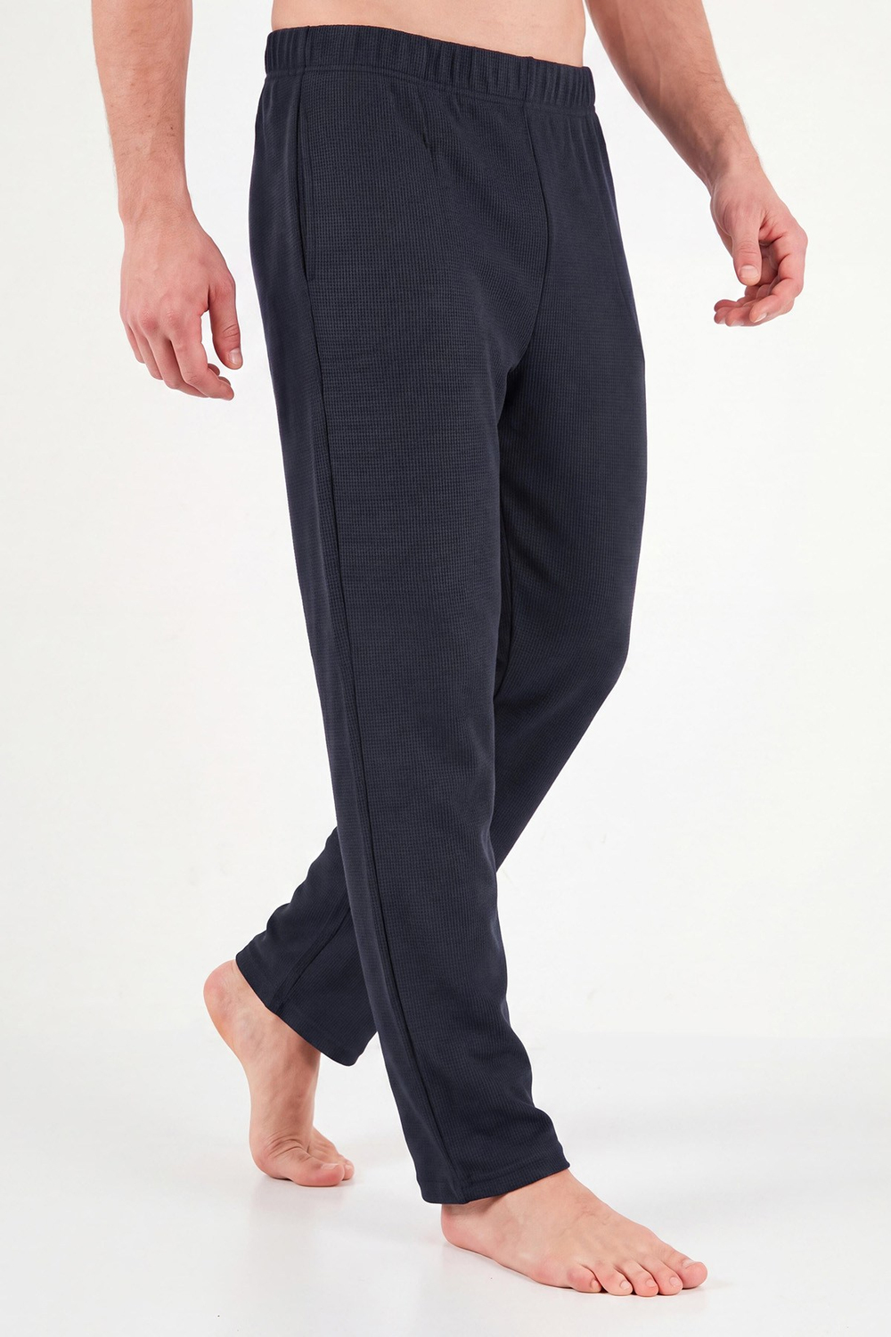 Ultra Soft Minimal Nakışlı Uzun Kollu Erkek Pijama Takımı 6575009 LACİVERT