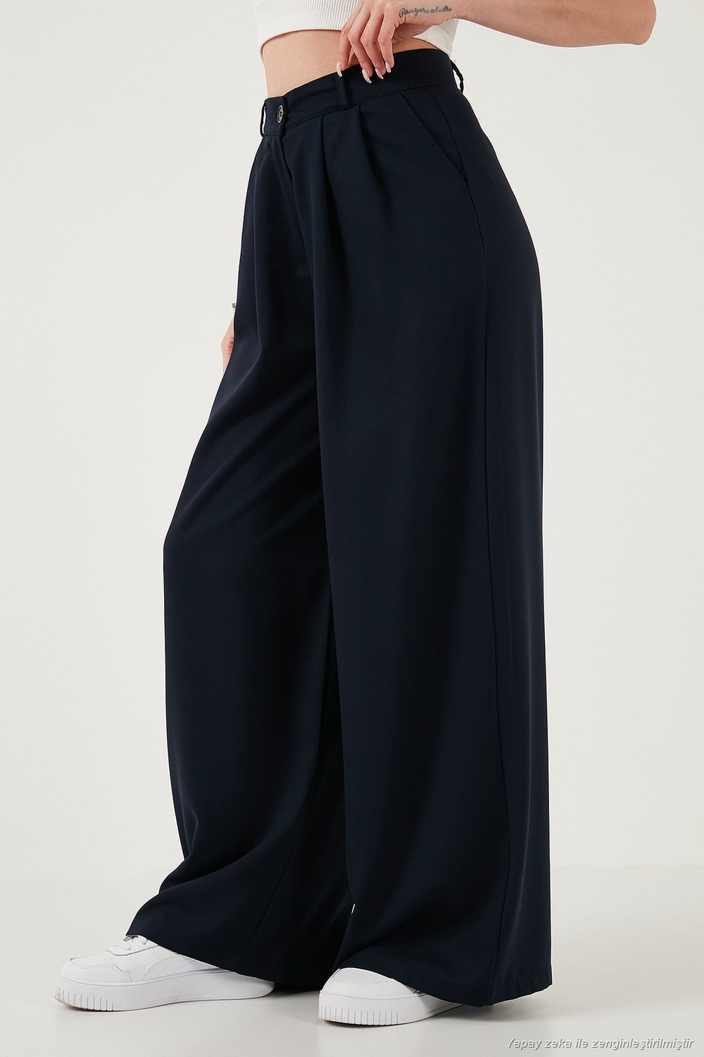 Wide Leg Yüksek Bel Geniş Paça Palazzo Kadın Pantolon 5866290 LACİVERT