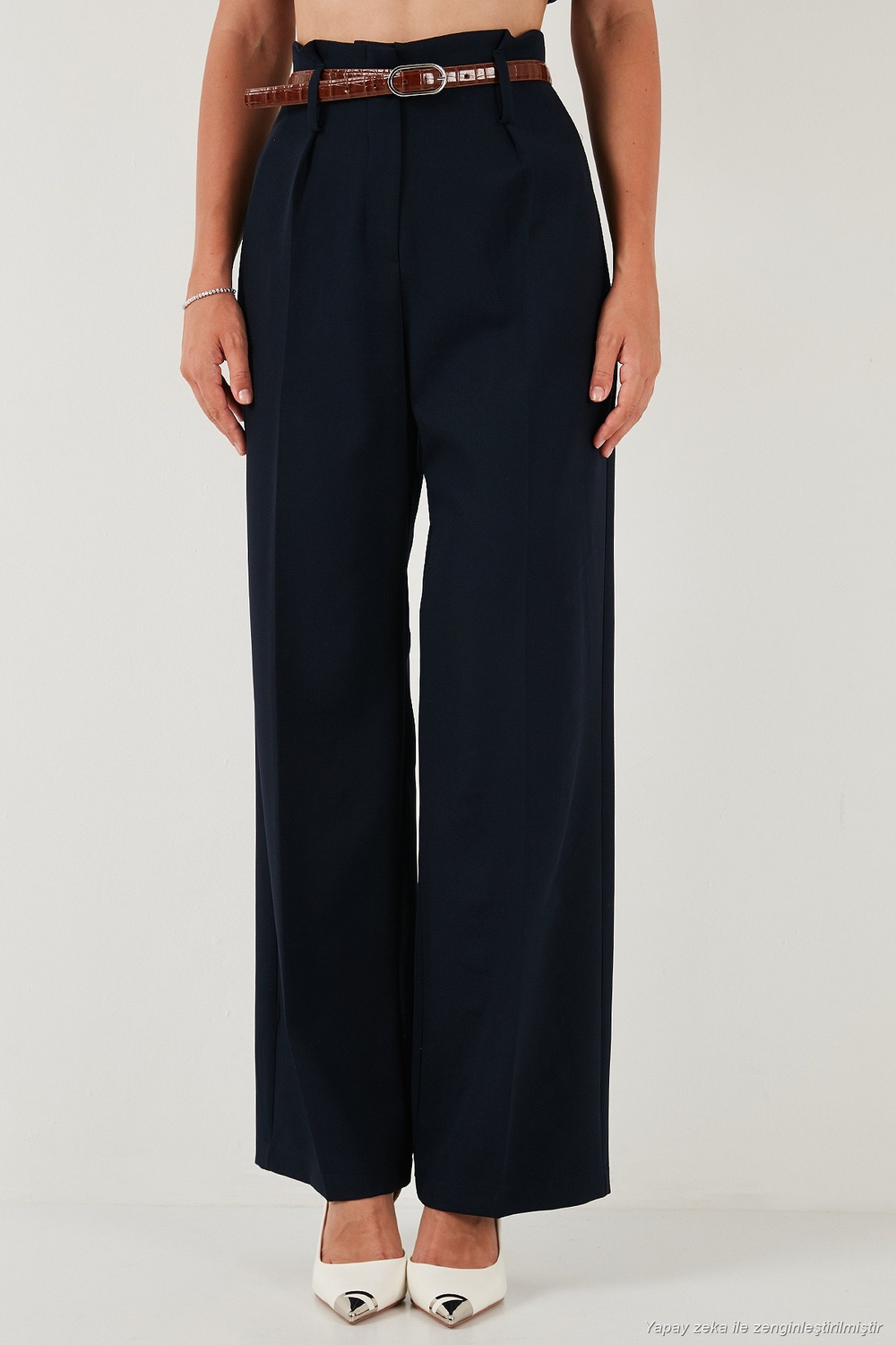 Wide Leg Yüksek Bel Geniş Paça Palazzo Kadın Pantolon 65271262 LACİVERT