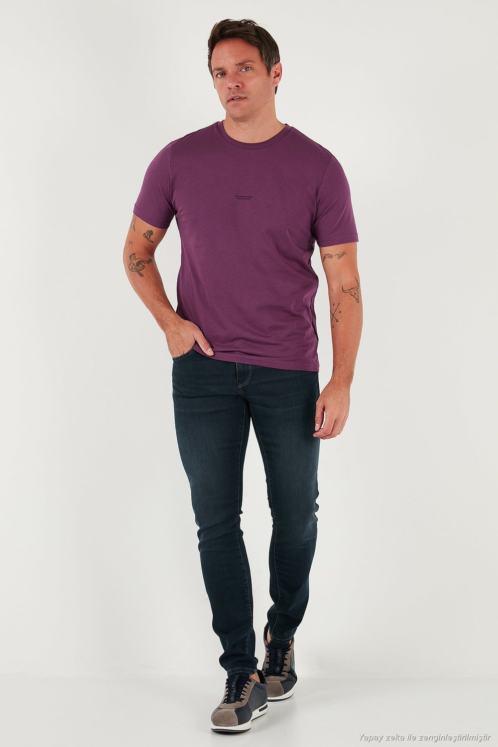 Yazı Detaylı Pamuklu Regular Fit Bisiklet Yaka Erkek T Shirt 59020203 MÜRDÜM