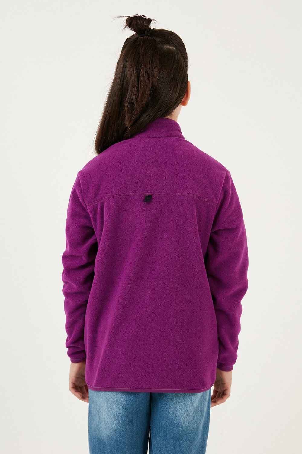 Yumuşak Dokulu Fermuarlı Dik Yaka Şardonlu Kışlık Unisex Çocuk Polar 5905002 MOR