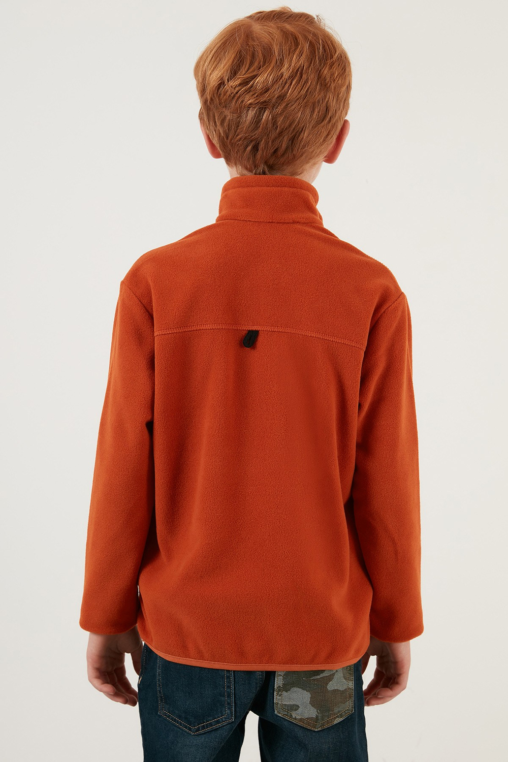 Yumuşak Dokulu Fermuarlı Dik Yaka Şardonlu Kışlık Unisex Çocuk Polar 5905002 ORANJ