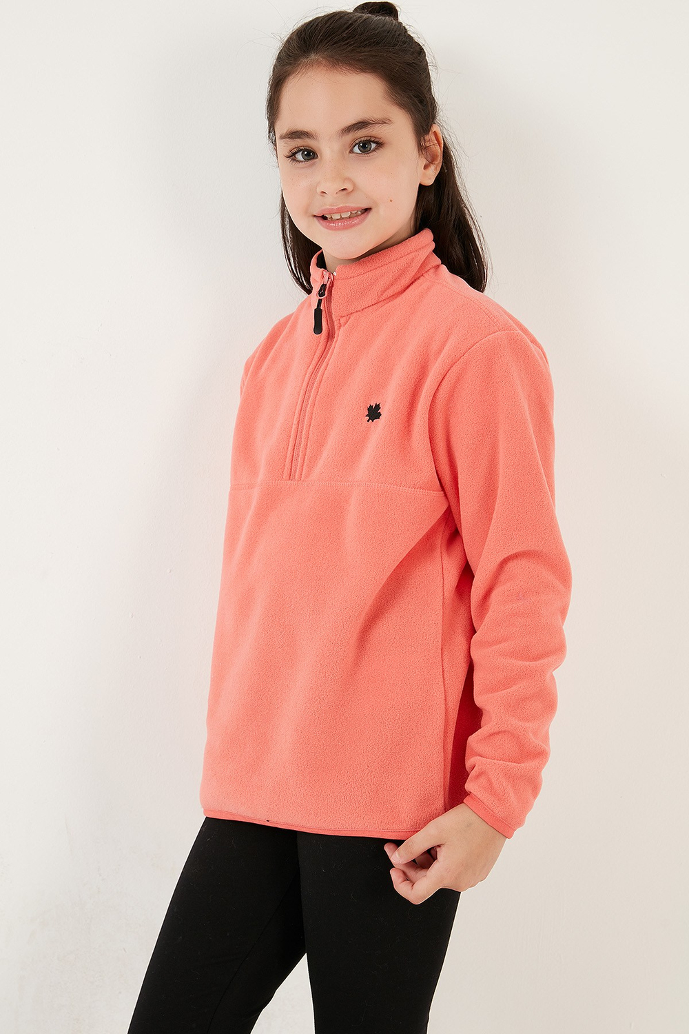 Yumuşak Dokulu Fermuarlı Dik Yaka Şardonlu Kışlık Unisex Çocuk Polar 5905002 SOMON