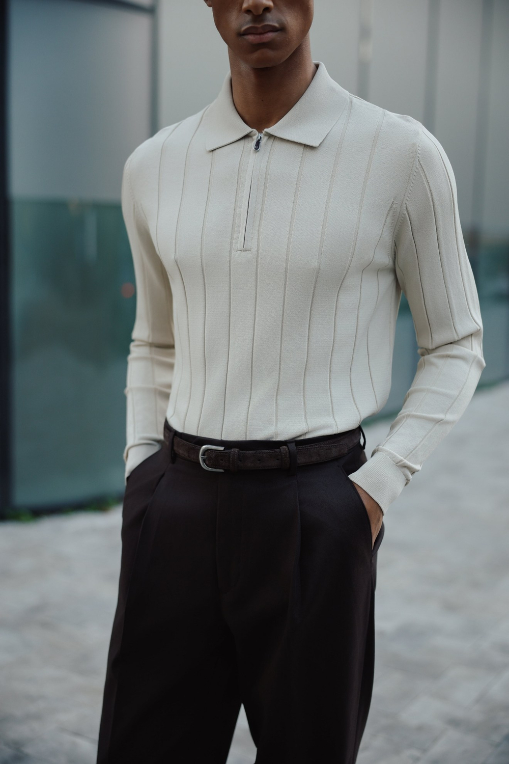 Lungo Polo Yaka Triko Bej