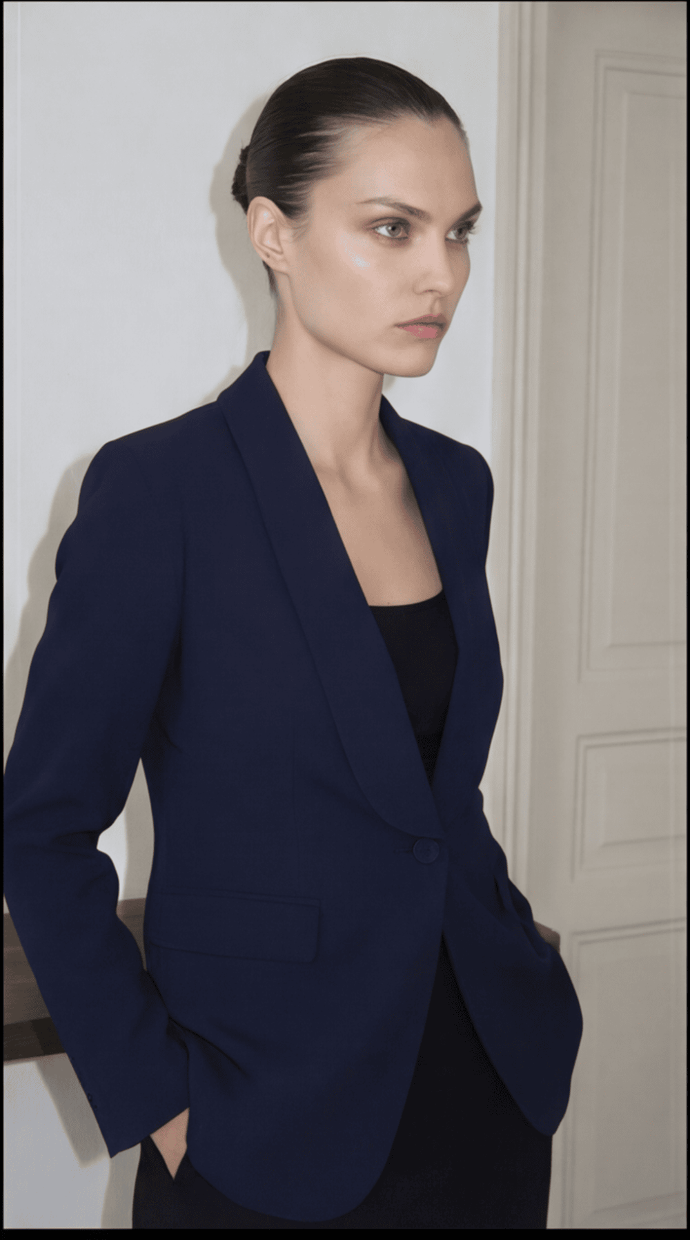 Düğme Detaylı Oversize Blazer Ceket Lacivert