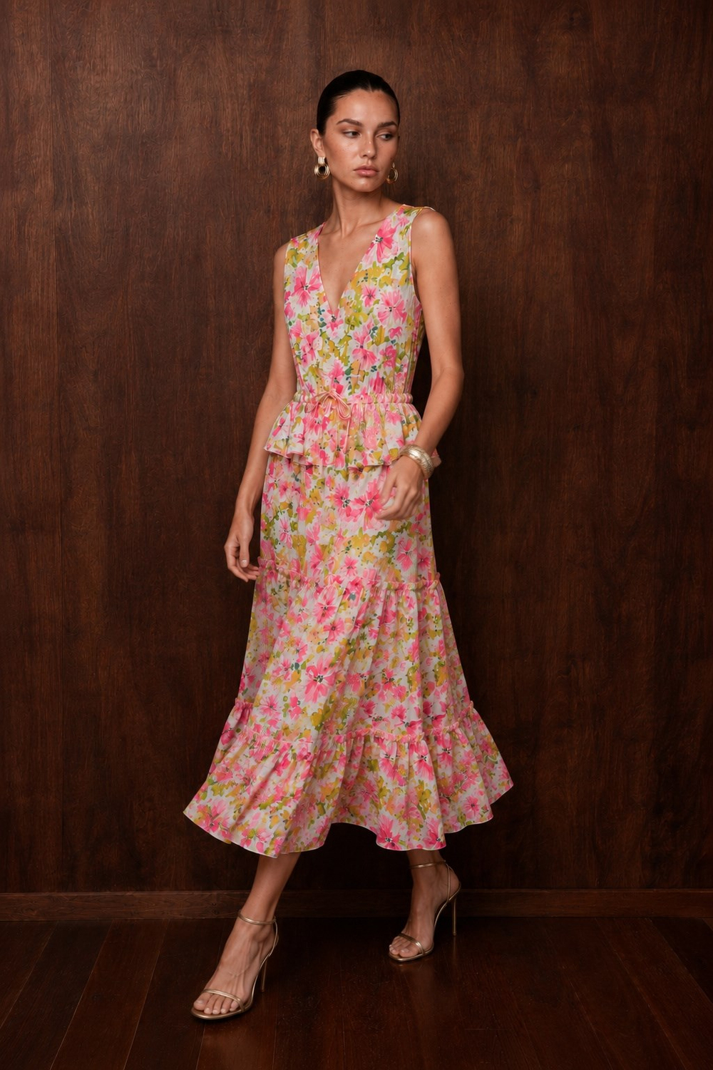 Peony Floral Maxi Elbise