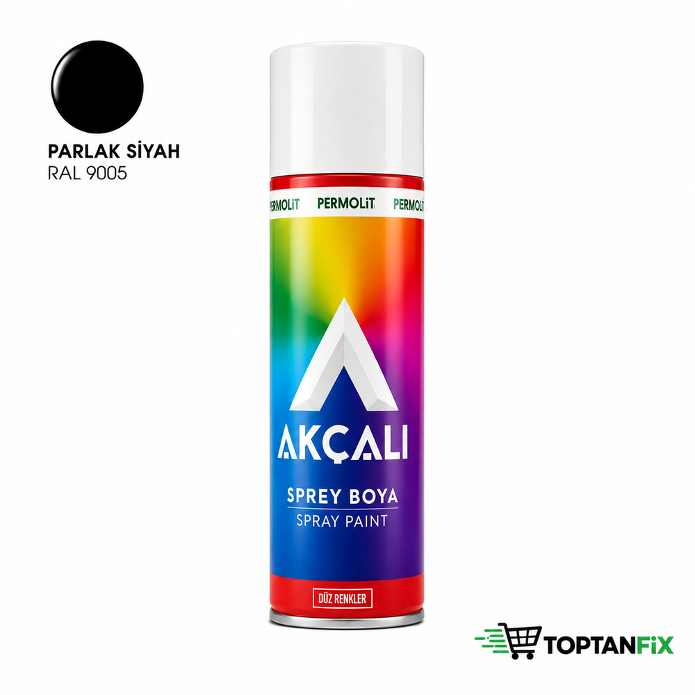 Akçalı 326 400 ml Parlak Siyah Sprey Boya