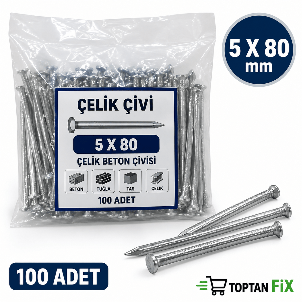 Çelik Beton Çivisi 5x80