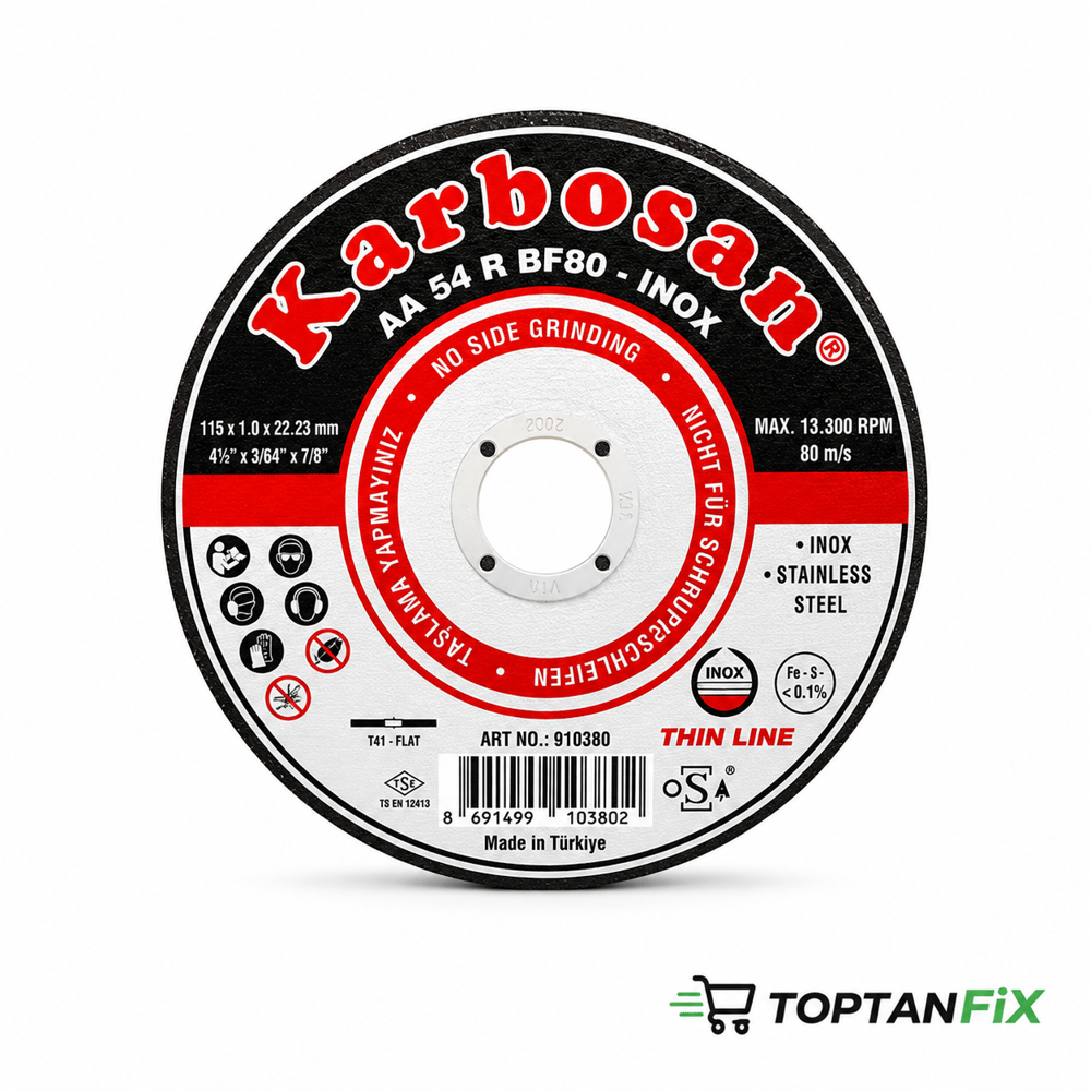 Karbosan 910380 115x1x22.23 mm Inox İnce Kesici Disk