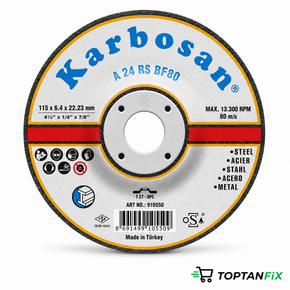 Karbosan 910550 115x6.4x22.23 mm Metal Taşlama Diski