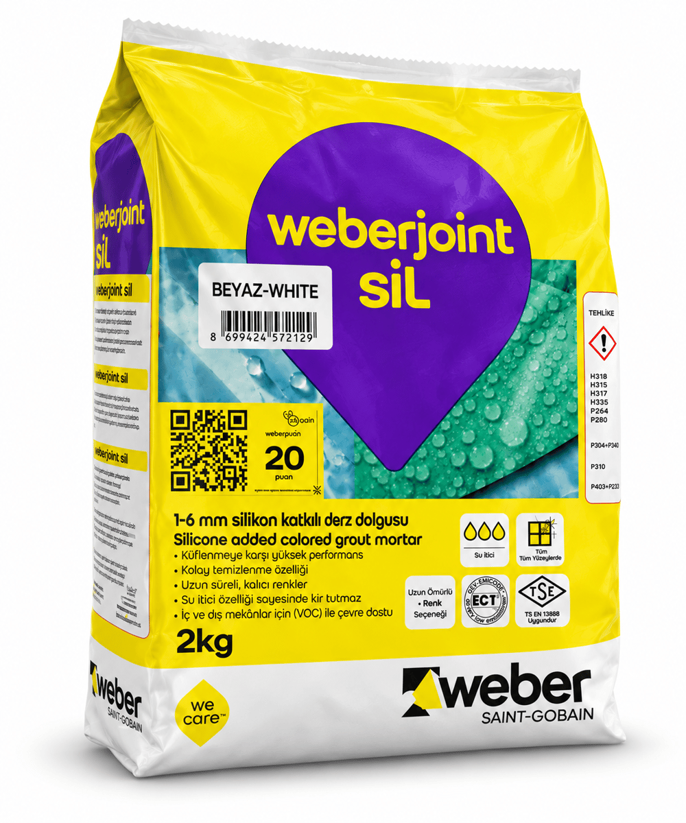 Weber Joint Beyaz Silikonlu 2 kg Derz Dolgu
