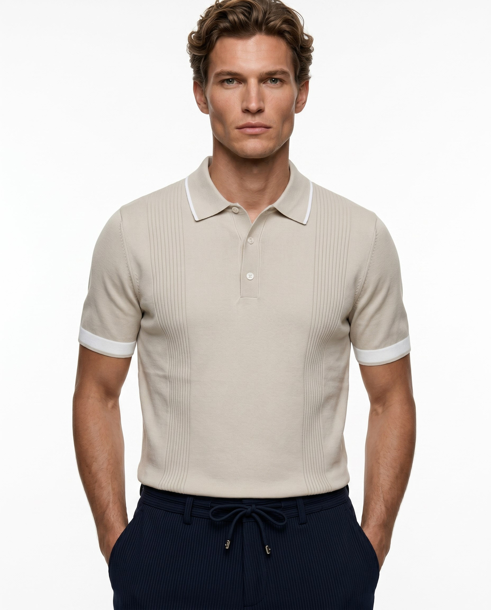 Bellagio Polo Knit T-Shirt Bej