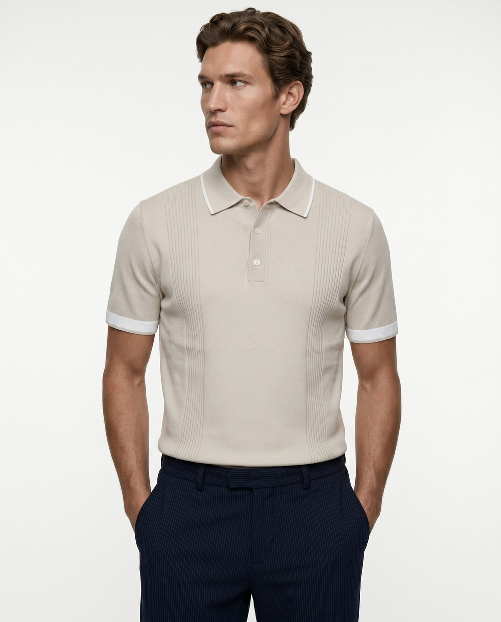 Bellagio Polo Knit T-Shirt Bej