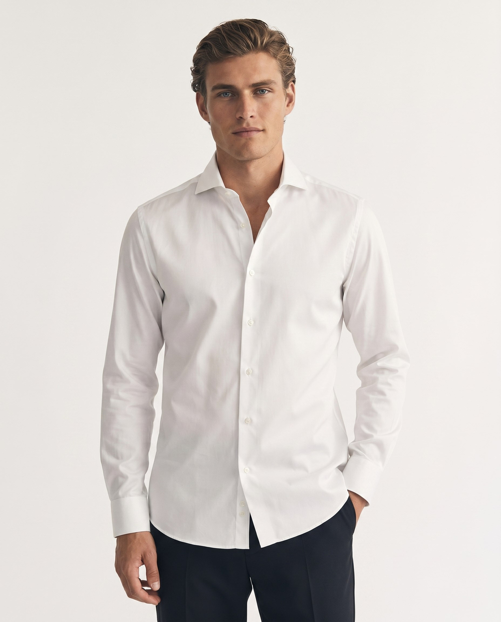 Istanbul Italian-Collar Shirt White
