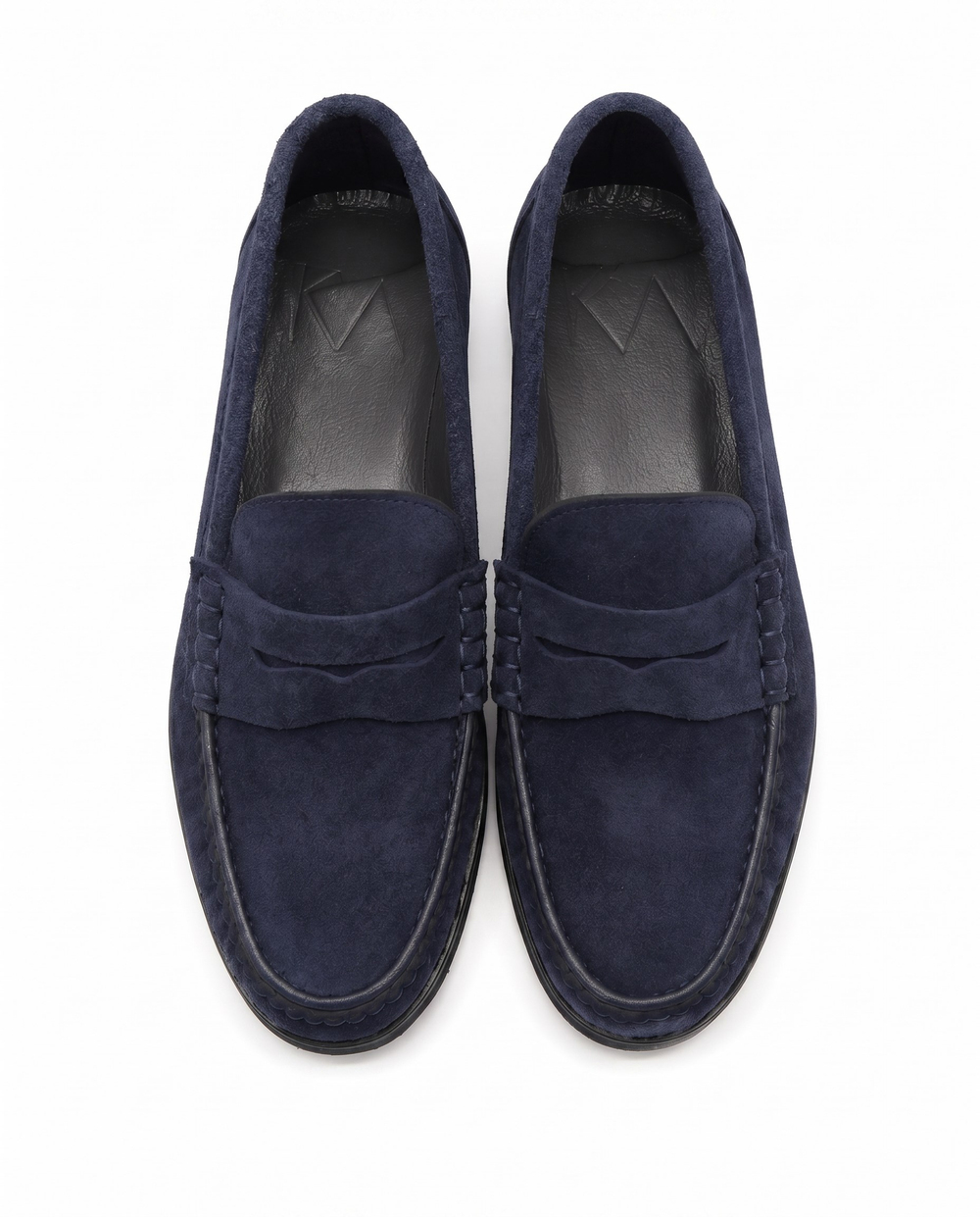 Monroe Penny Shoes Navy Suede