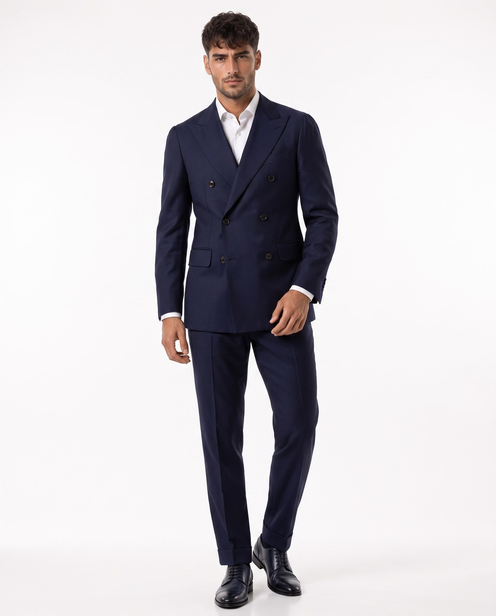 Paris  Double-Breasted Suit Navy