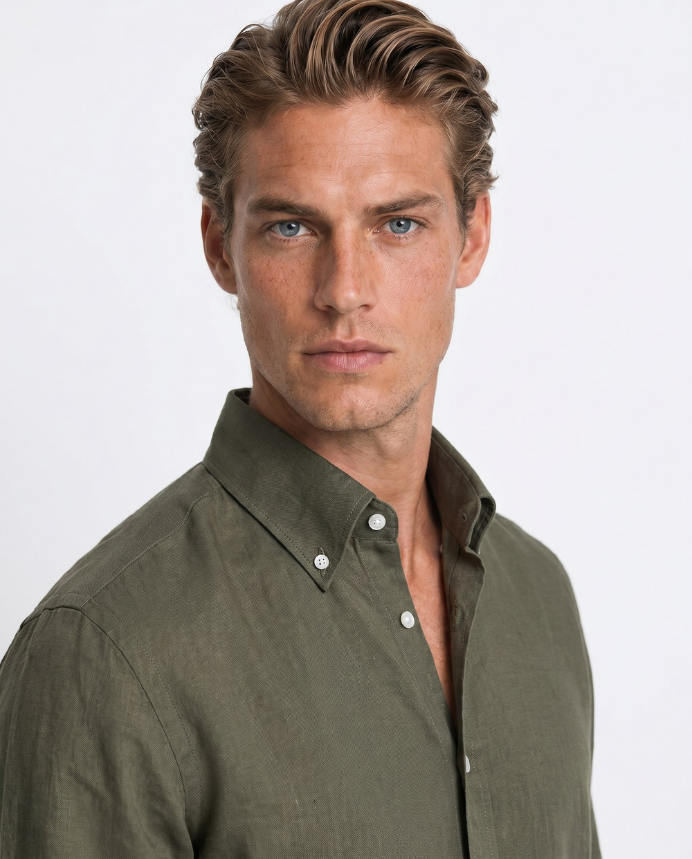 Prive Button-Down Shirt Khaki
