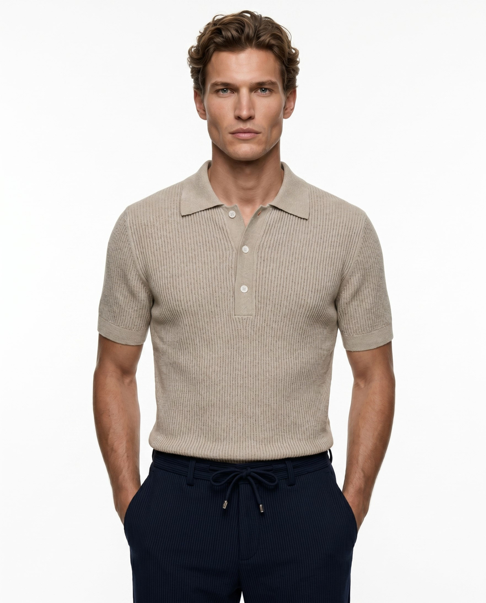 Refined Triko T-Shirt Bej