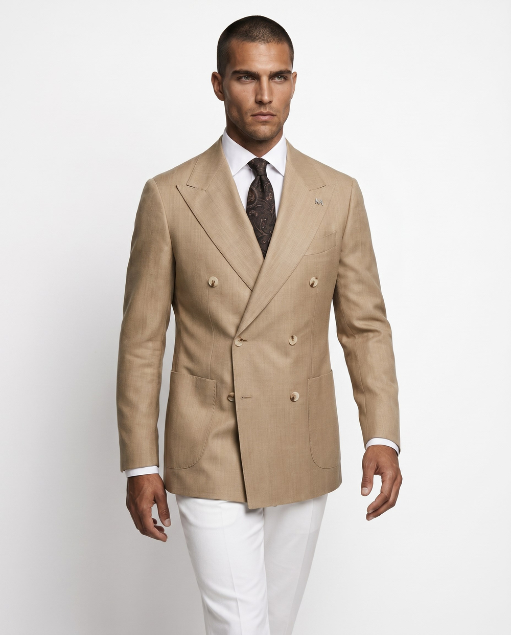 Sorn Double-Breasted Jacket Camel
