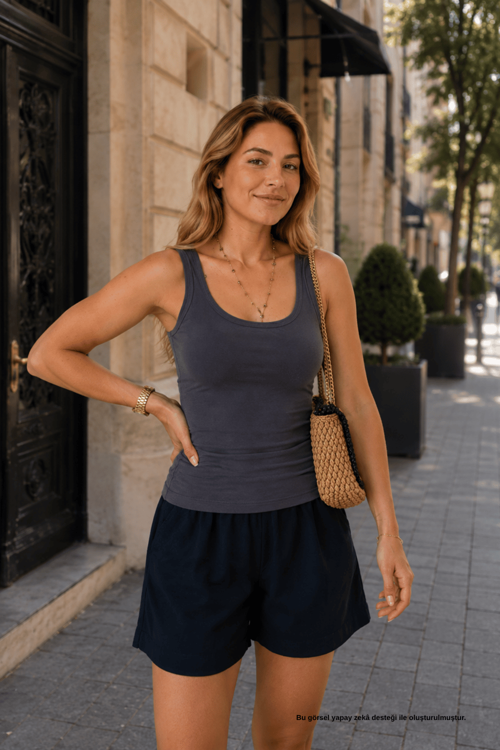 Antrasit U Yaka Pike Modal Basic Atlet - T-Shirt | Rhen Store