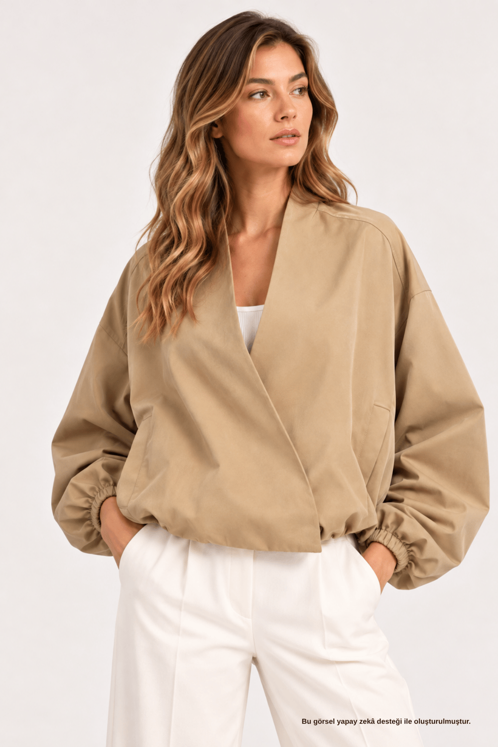 Camel Anvelop Kesim Balon Kol Ceket / Mont - Mont & Kaban | Rhen Store