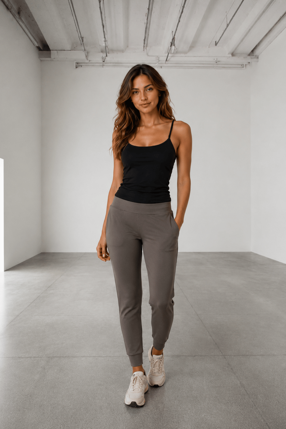 Haki Yüksek Bel Cepli Dar Paça Jogger Pantolon - Pantolon | Rhen Store