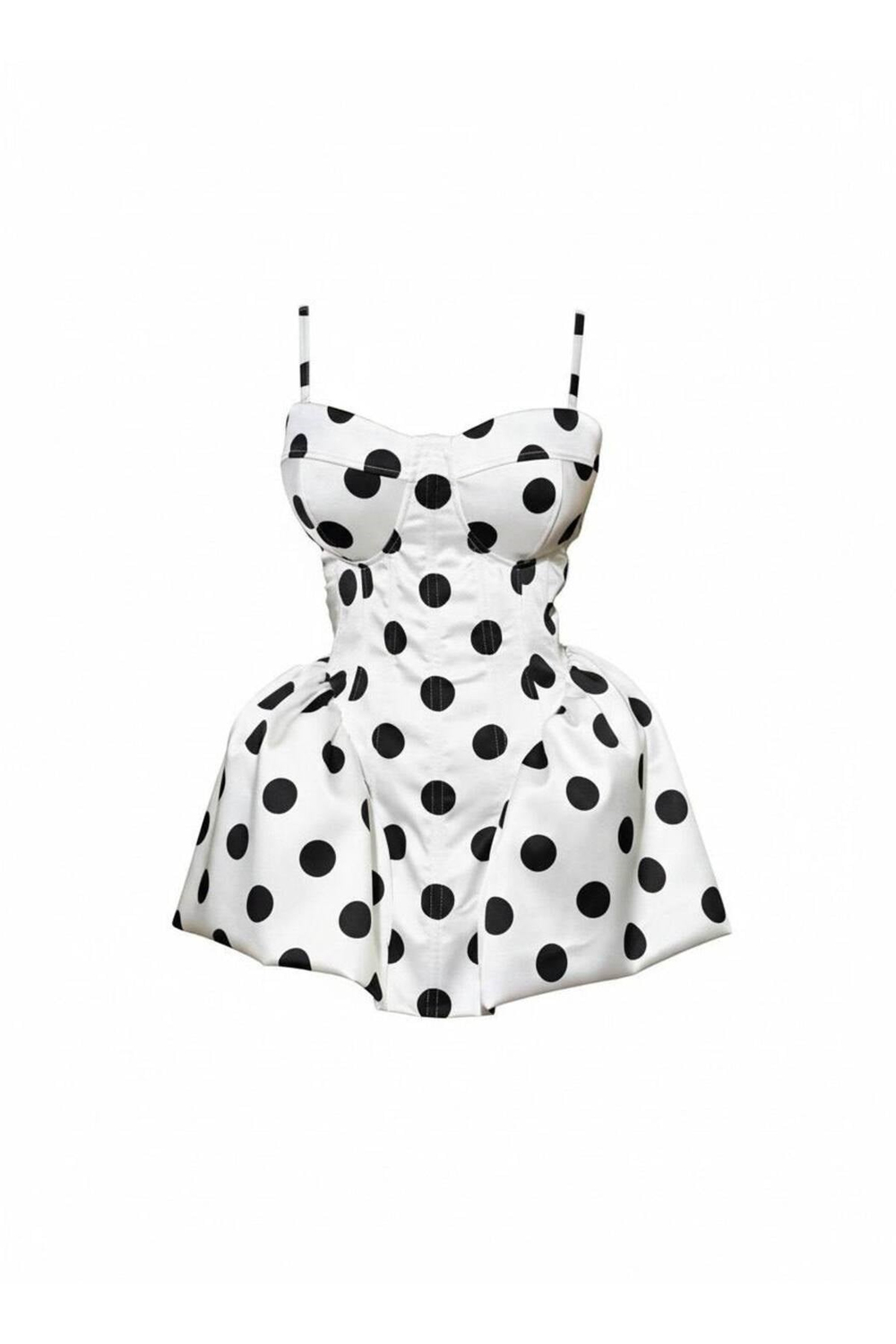 Kadın Puantiyeli Baby Doll Mini Elbise