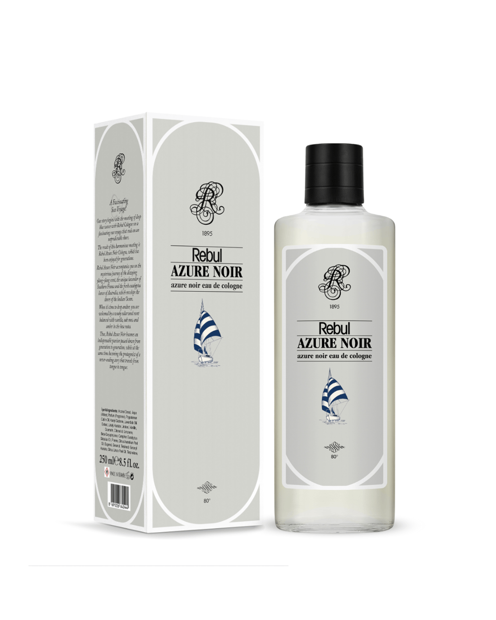 Rebul Azure Noir EDC Kolonya 250 ml Cam Şişe