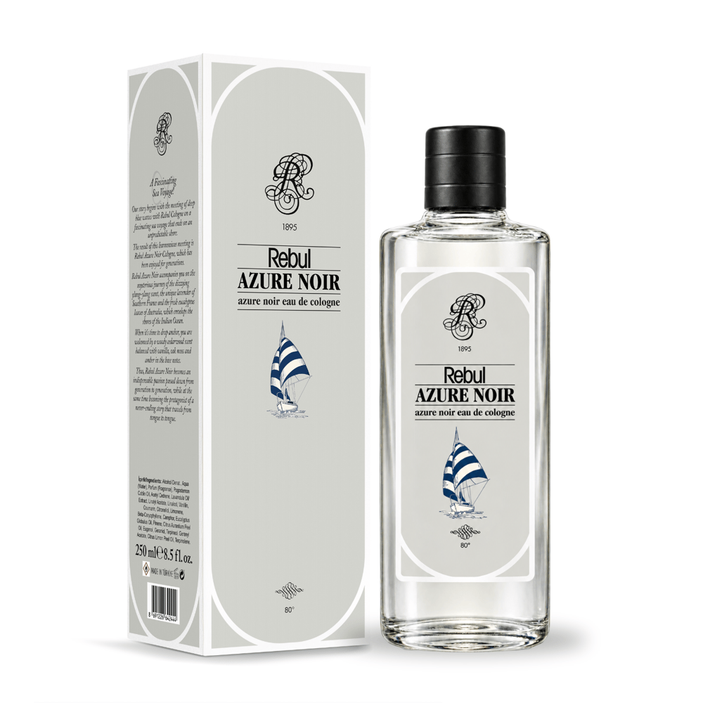 Rebul Azure Noir EDC Kolonya 250 ml Cam Şişe