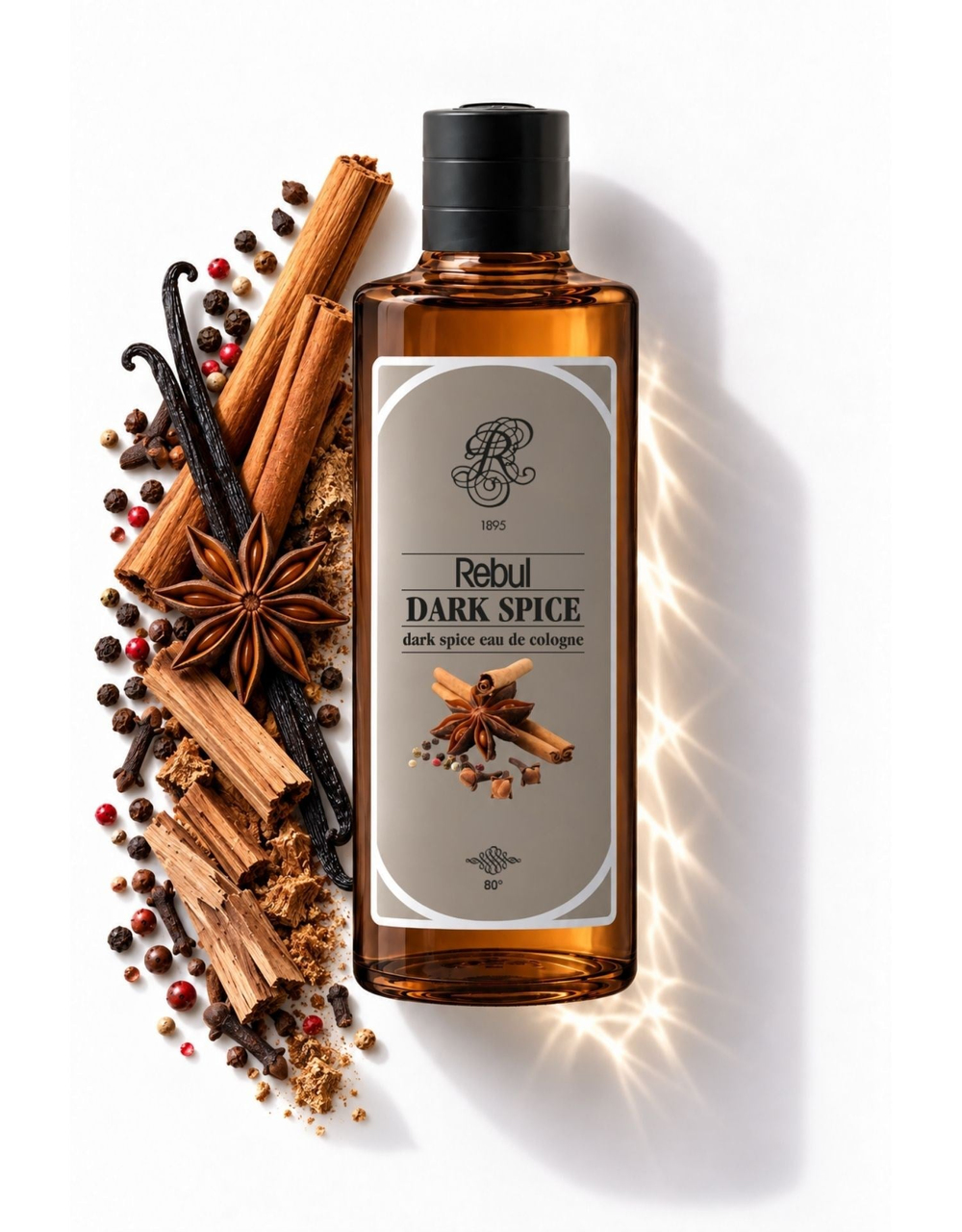 Rebul Dark Spice EDC Kolonya 250 ml Cam Şişe