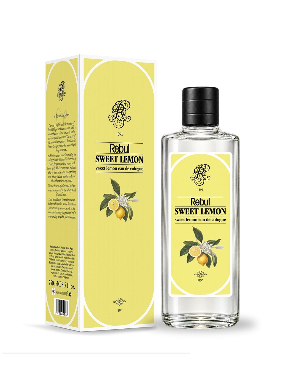 Rebul Sweet Lemon EDC Kolonya 250 ml Cam Şişe