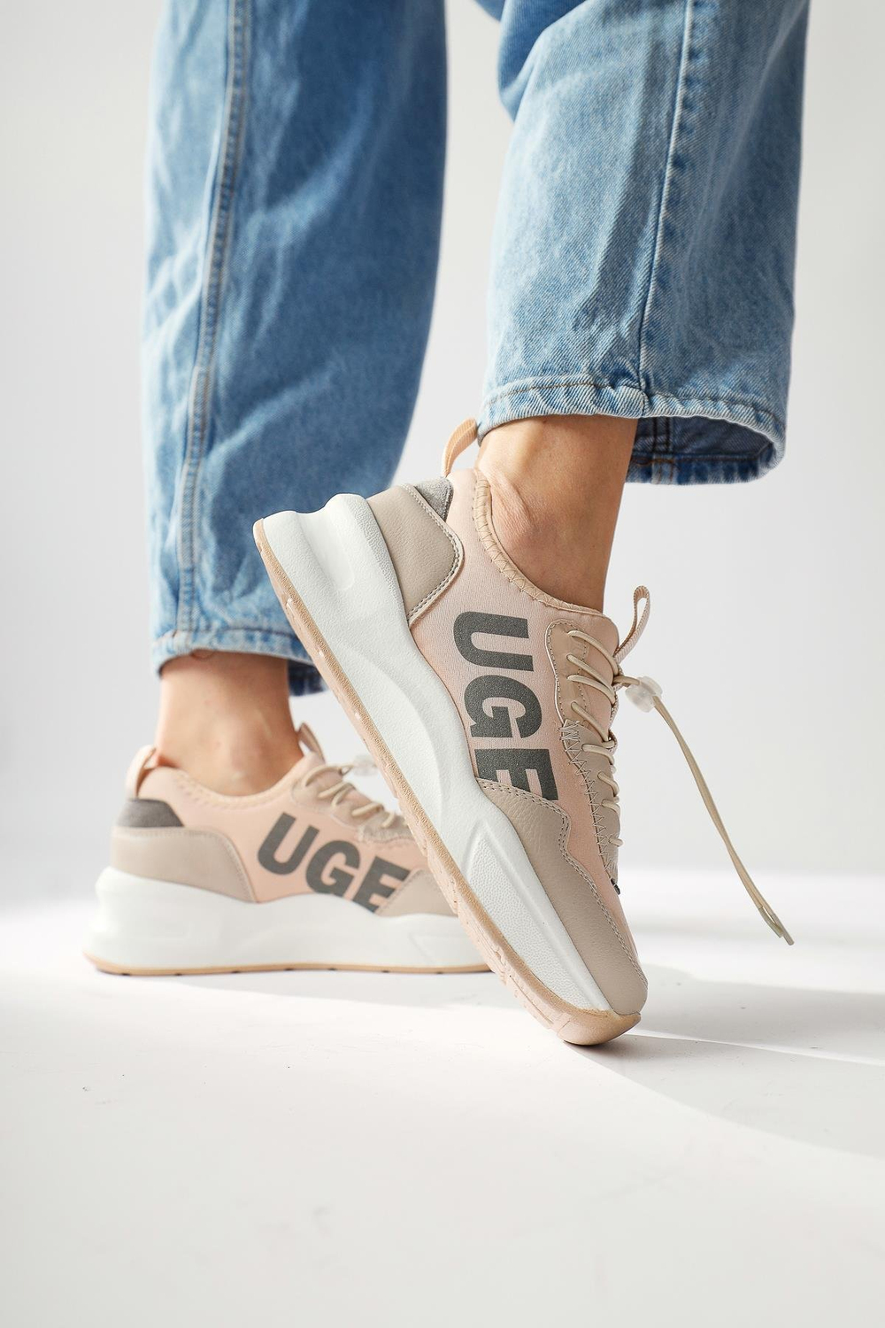 Mintra Bej Dalgıç Kumaş Baksılı Sneakers