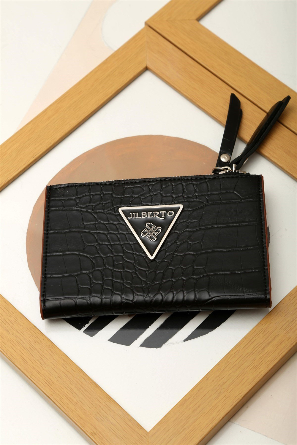 Adele Kahve Kroko Desenli Cüzdan