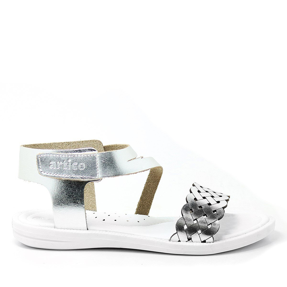 Artico Etoile Hakiki Deri Vaketa Gümüş Gri Kız Çocuk Sandalet