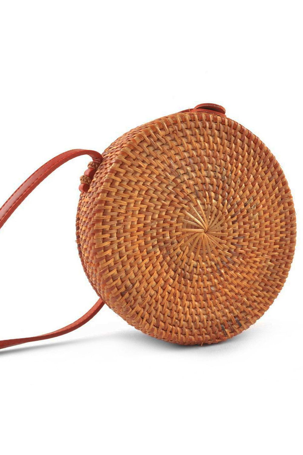 El Yapımı Hasır Rattan Yuvarlak Kutu Çanta KC105-HS2