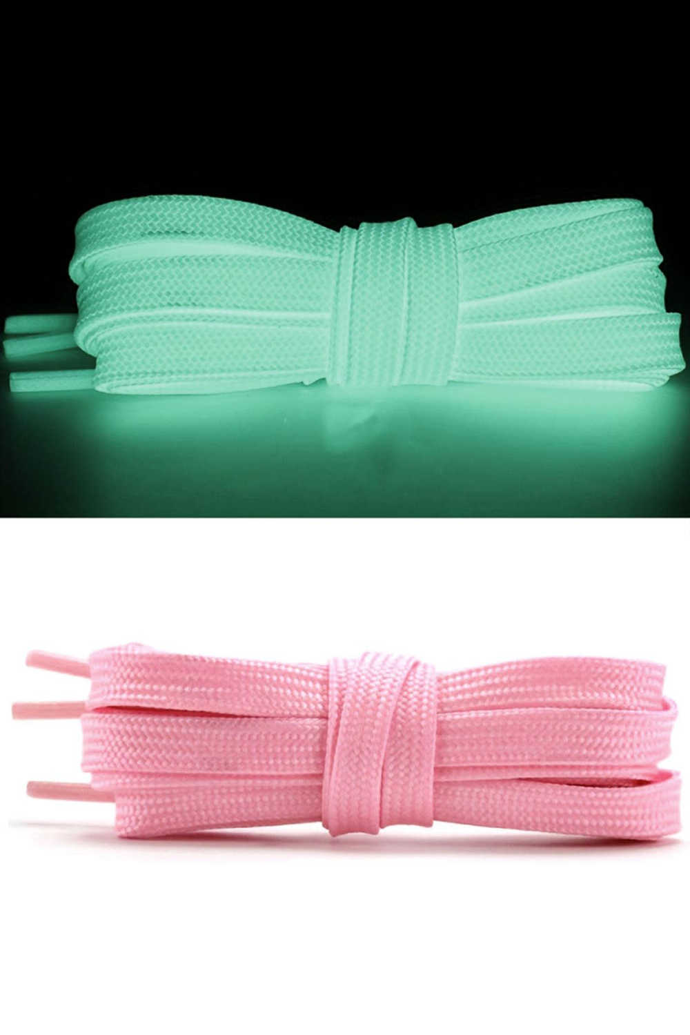 Fosforlu Neon Pembe 1 cm Kalınlığında 1 Çift Yassı Spor Ayakkabı Bağcığı