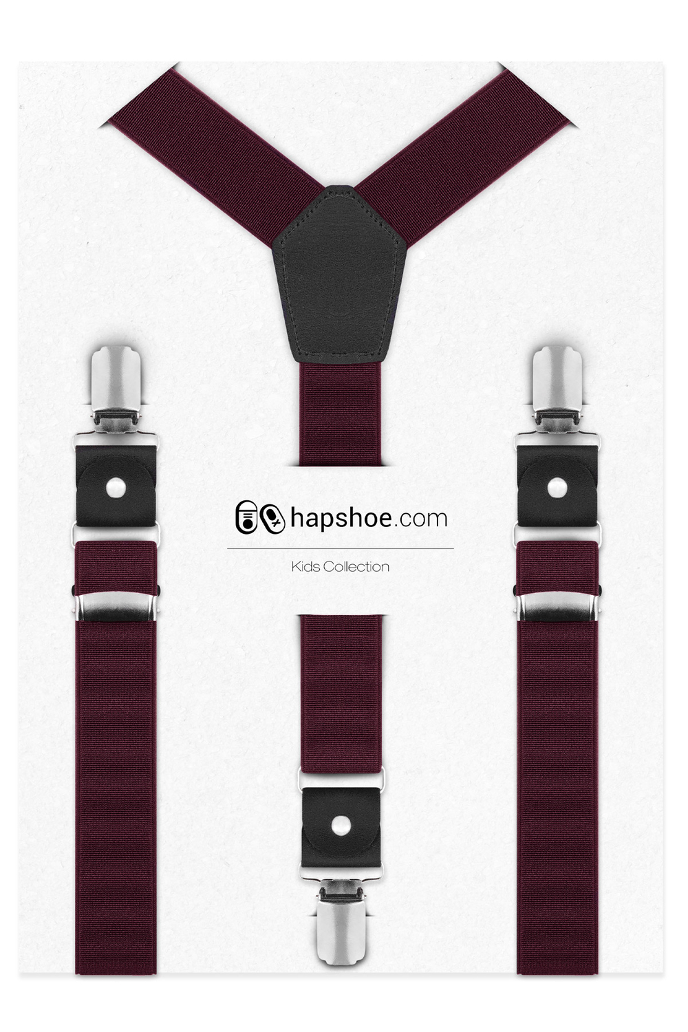 Ayarlanabilir Klipsli Bordo Çocuk Kemer Pantolon Askısı