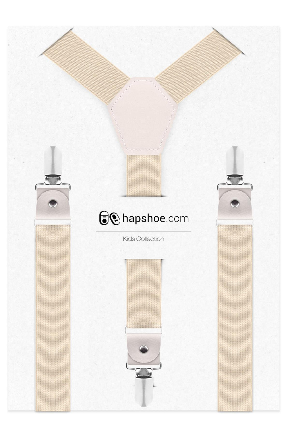 Ayarlanabilir Klipsli Krem Çocuk Kemer Pantolon Askısı
