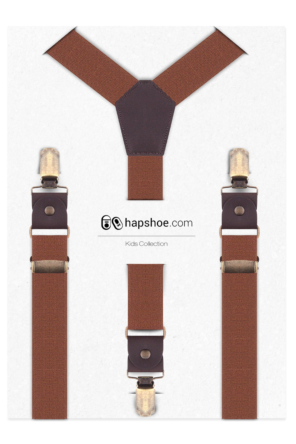 Ayarlanabilir Klipsli Taba Çocuk Kemer Pantolon Askısı