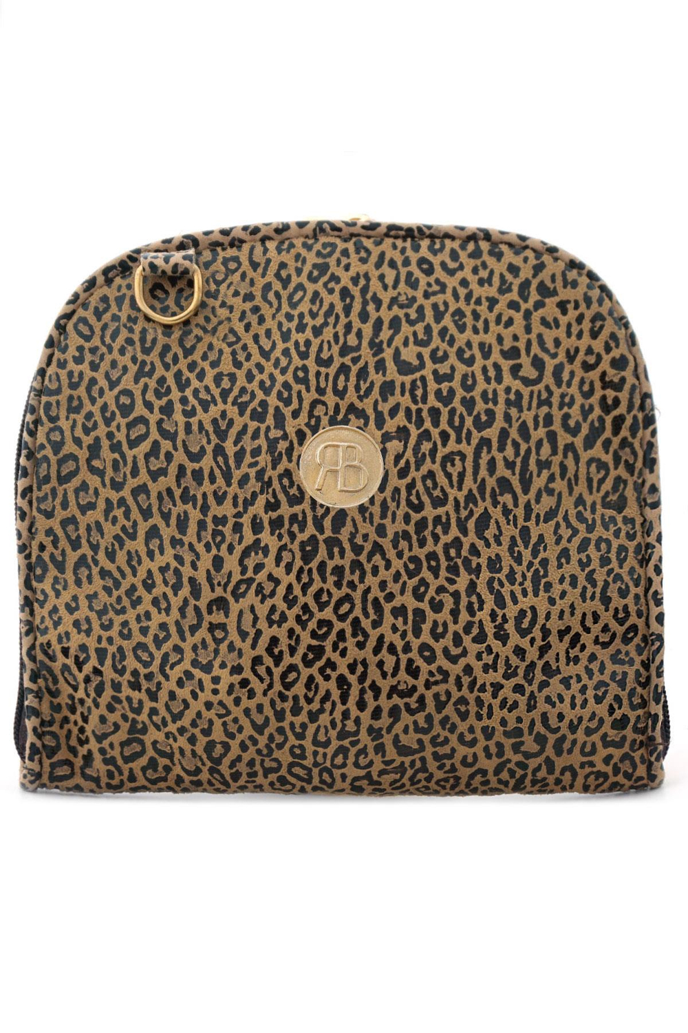 Kahverengi Leopar Desenli Çift Ebat Portatif Alışveriş Çantası