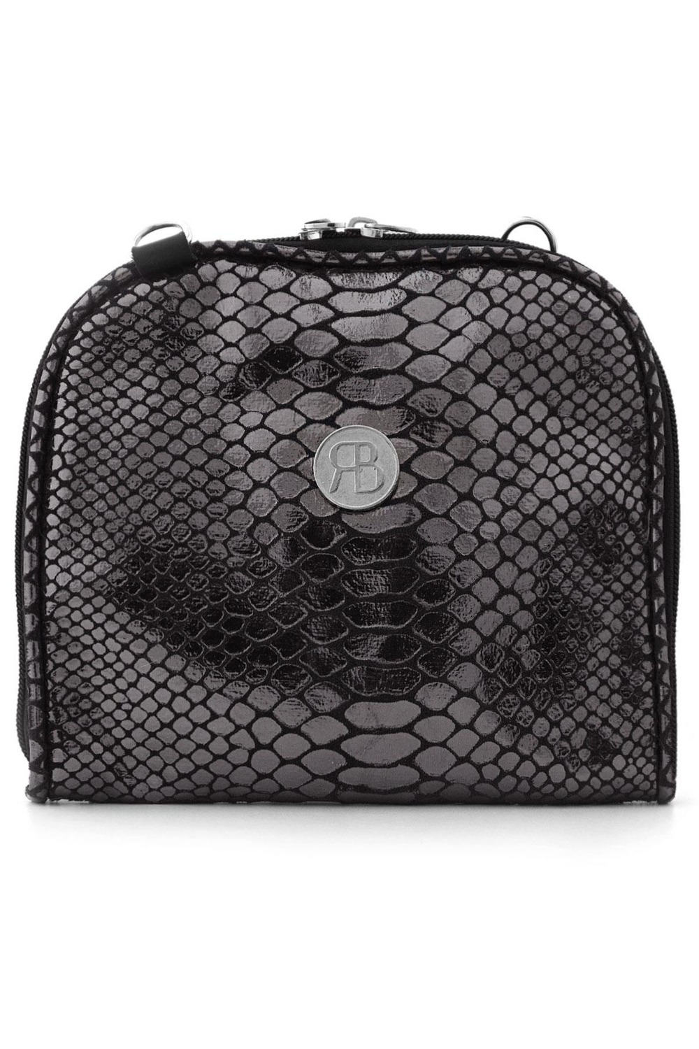 Siyah Antrasit Desenli Çift Ebat Portatif Alışveriş Çantası