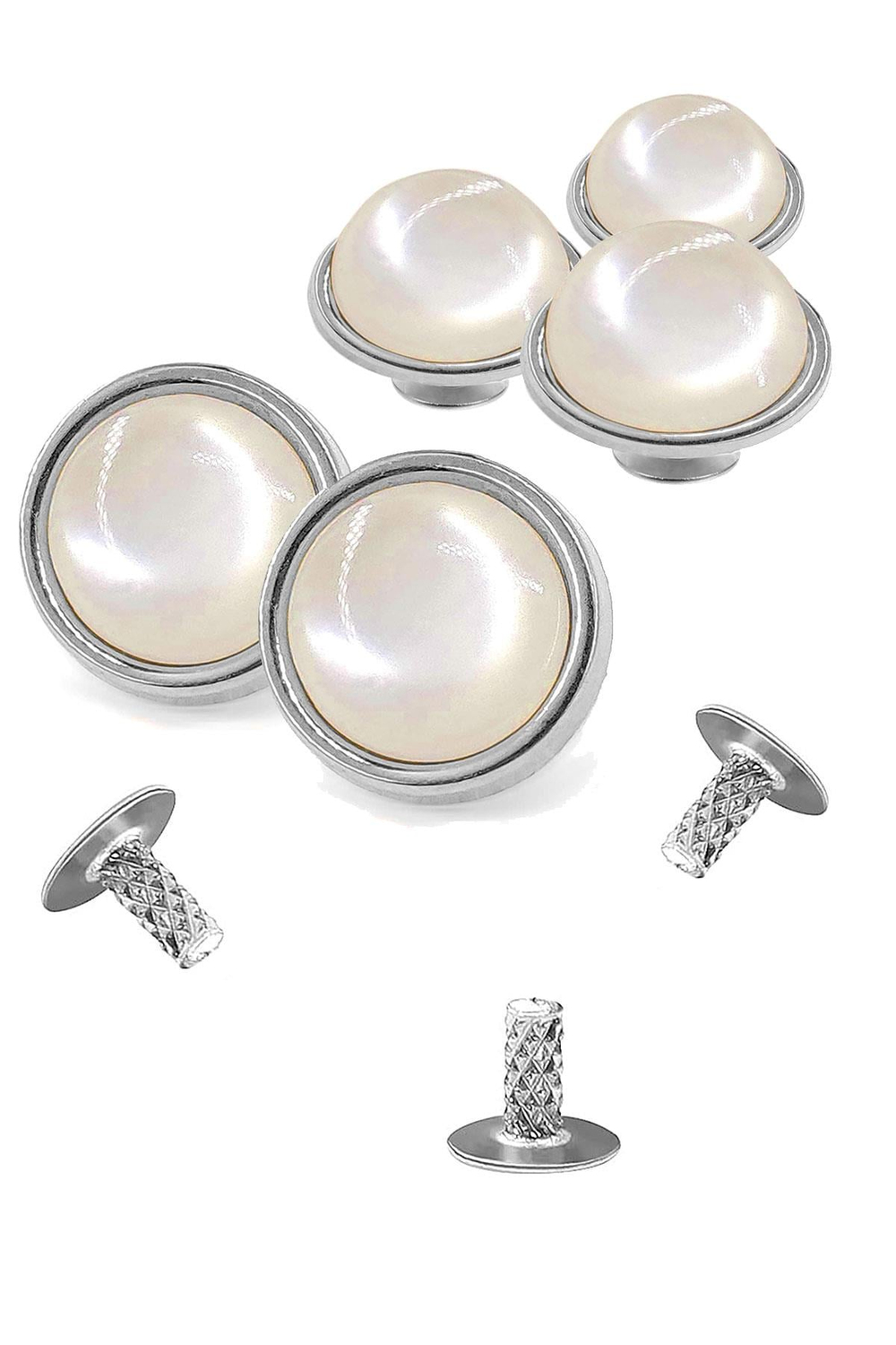20 Adet Yarım Yuvarlak 15mm İnci Çakma Rivet