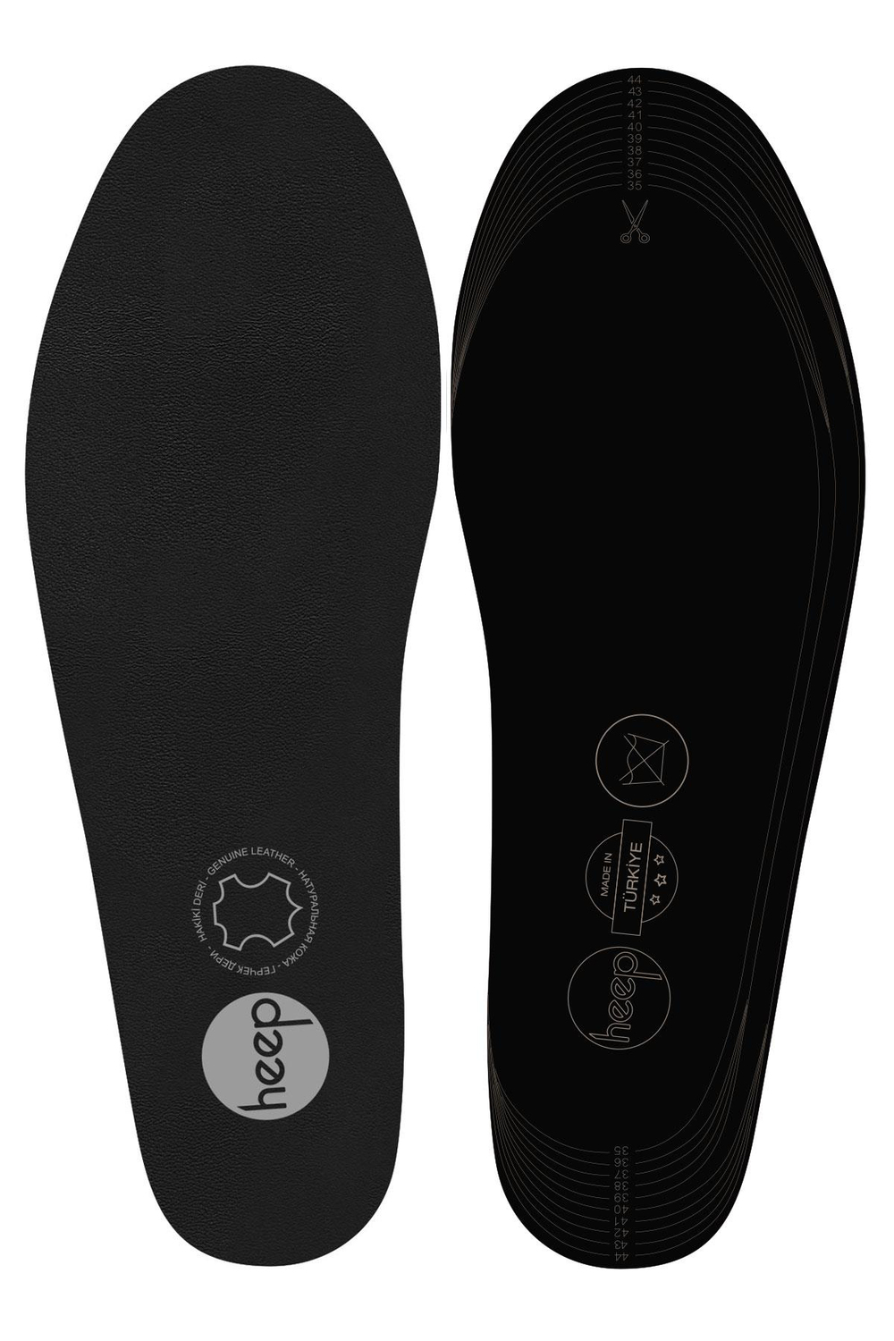 Heep Hakiki Deri Ve Anatomik Siyah 35-45 Numara Ayakkabı İç Tabanlığı