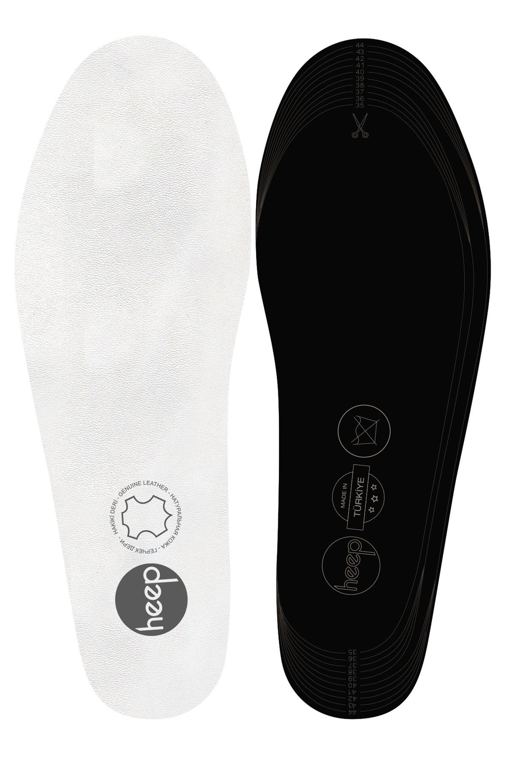 Heep Hakiki Deri Ve Anatomik Beyaz 35-45 Numara Ayakkabı İç Tabanlığı
