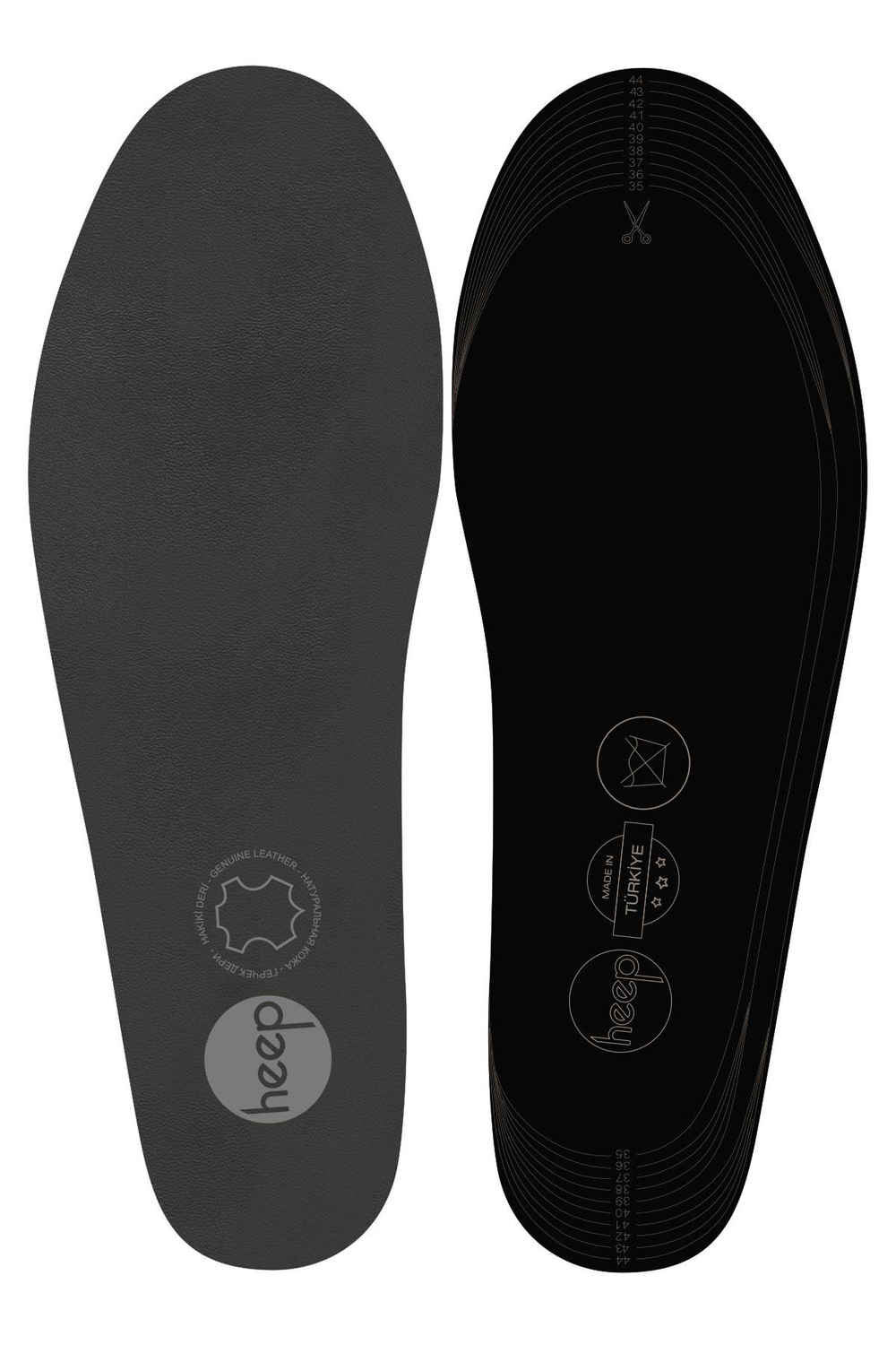 Heep Hakiki Deri Ve Anatomik Gri 35-45 Numara Ayakkabı İç Tabanlığı