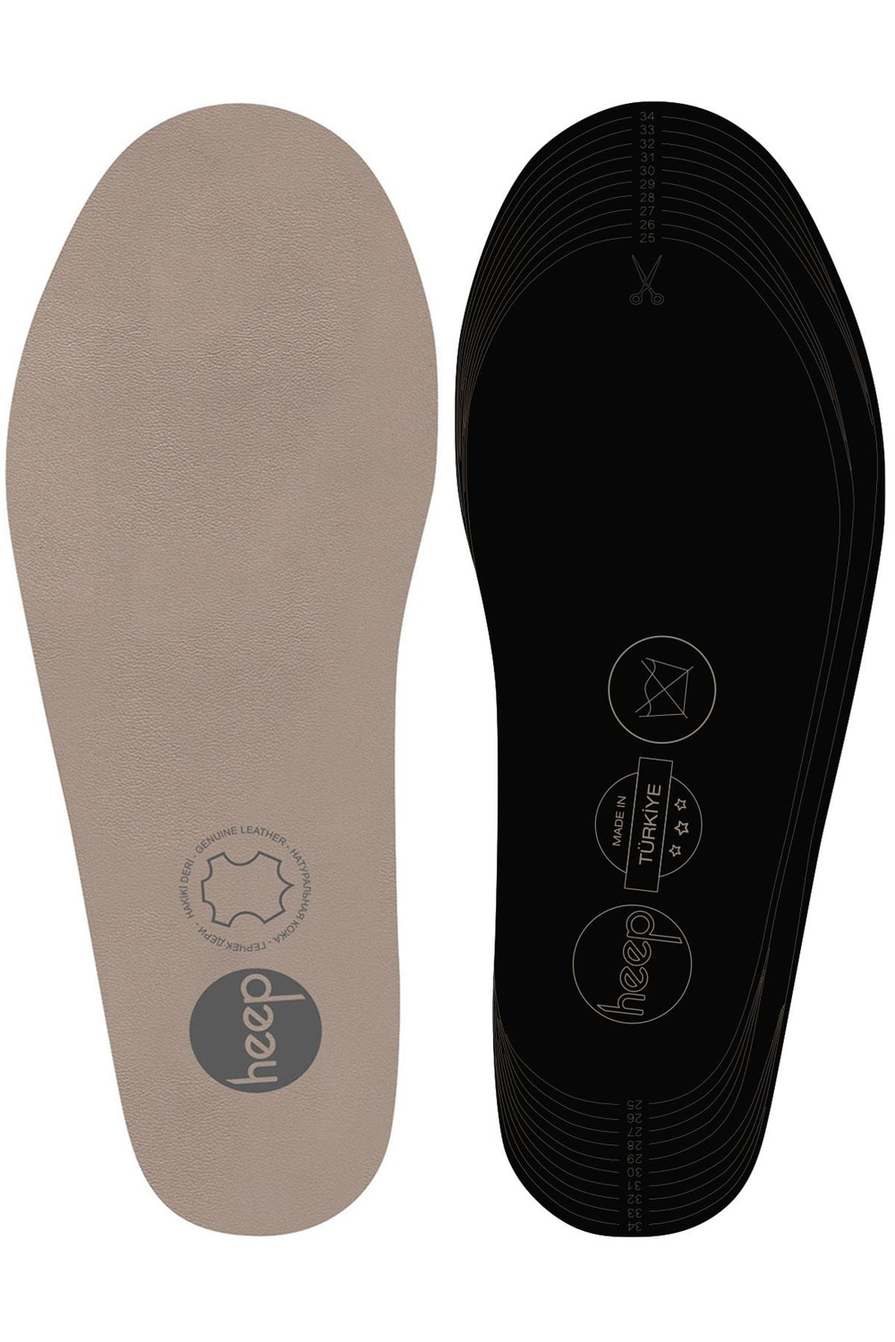 Heep Hakiki Deri Ve Anatomik Bej 25-35 Numara Çocuk Ayakkabı İç Tabanlığı B-0022-BJ-2535